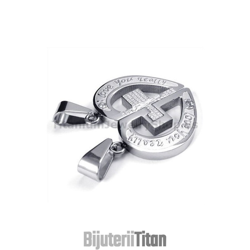 Pandantive Din Titan Pentru Iubitori, Cu Lanțuri Fără Diamante, Love You Really Pandantive Din Titan Pentru Iubitori, Cu Lanțuri Fără Diamante, Love You Really