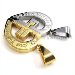 Pandantive Din Titan Golden Love You Really Cu Lanțuri Fără Diamante