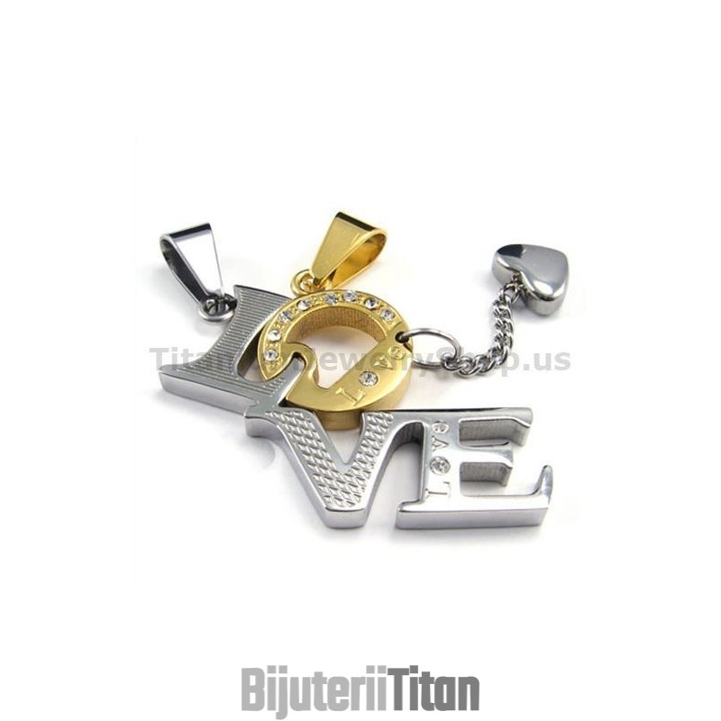 Pandantive Love Titanium Lovers Din Aur Cu Lanțuri Fără Diamante Pandantive Love Titanium Lovers Din Aur Cu Lanțuri Fără Diamante