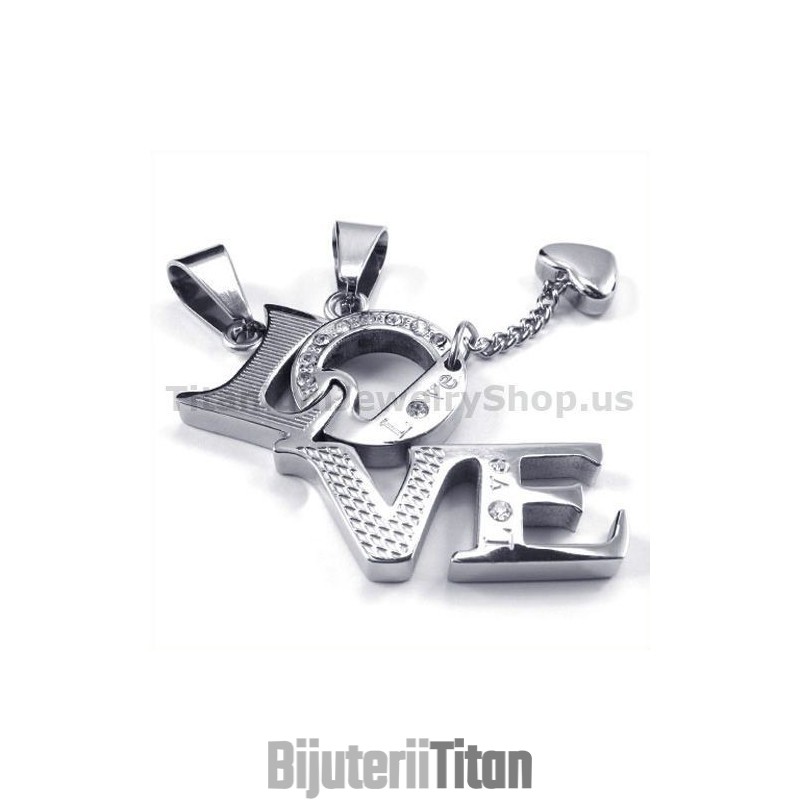 Pandantive Love Titanium Cu Lanțuri Fără Diamante