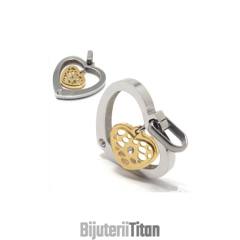 Pandantiv Colier Cu Diamant Din Titan În Formă De Inimă Pandantiv Colier Cu Diamant Din Titan În Formă De Inimă