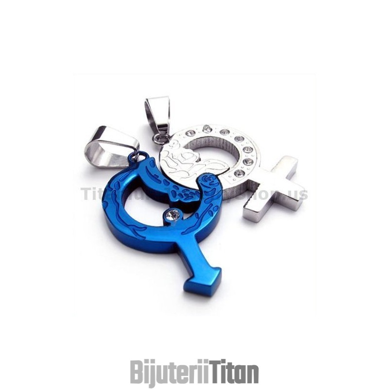 Pandantive Pentru Iubitorii De Titan De Culoare Albastră Cu Lanțuri Fără Diamante