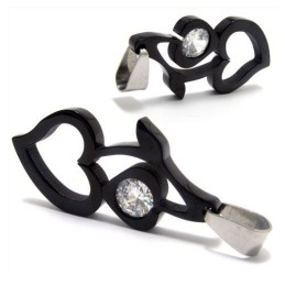 Pandantiv Colier Cu Diamant Din Titan În Formă De Inimă