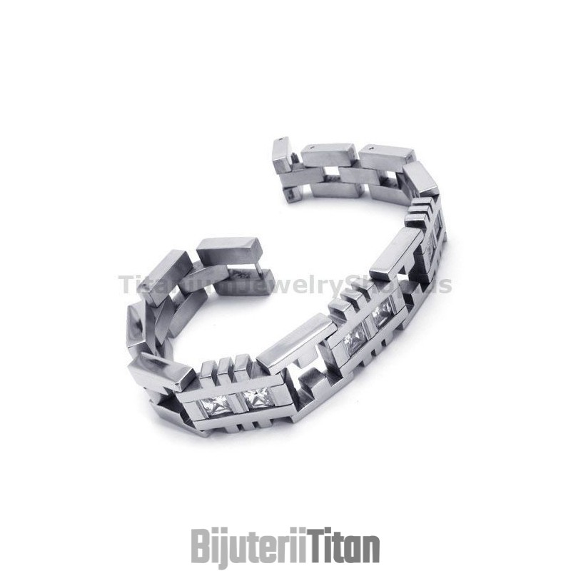 Brățară Bărbătească Din Titan Cu Diamante Brățară Bărbătească Din Titan Cu Diamante