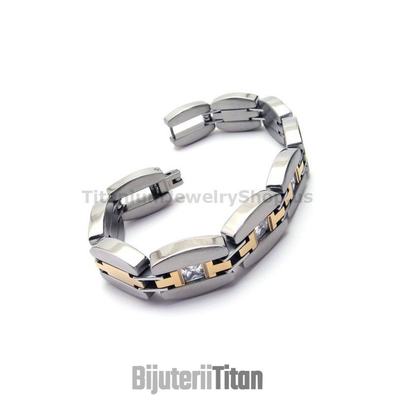 Brățară Bărbătească Din Titan Cu Diamante Brățară Bărbătească Din Titan Cu Diamante