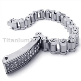 Brățară Bărbătească Din Titan Cu Diamante