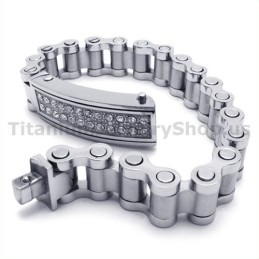 Brățară Bărbătească Din Titan Cu Diamante
