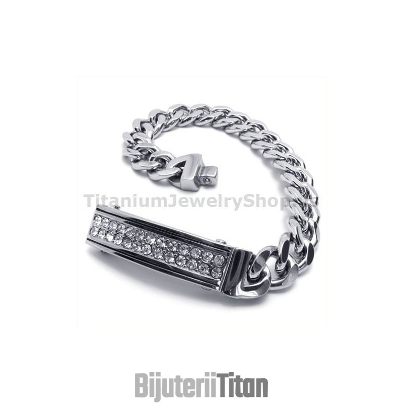 Brățară Bărbătească Din Titan Cu Diamante Brățară Bărbătească Din Titan Cu Diamante