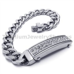 Brățară Bărbătească Din Titan Cu Diamante