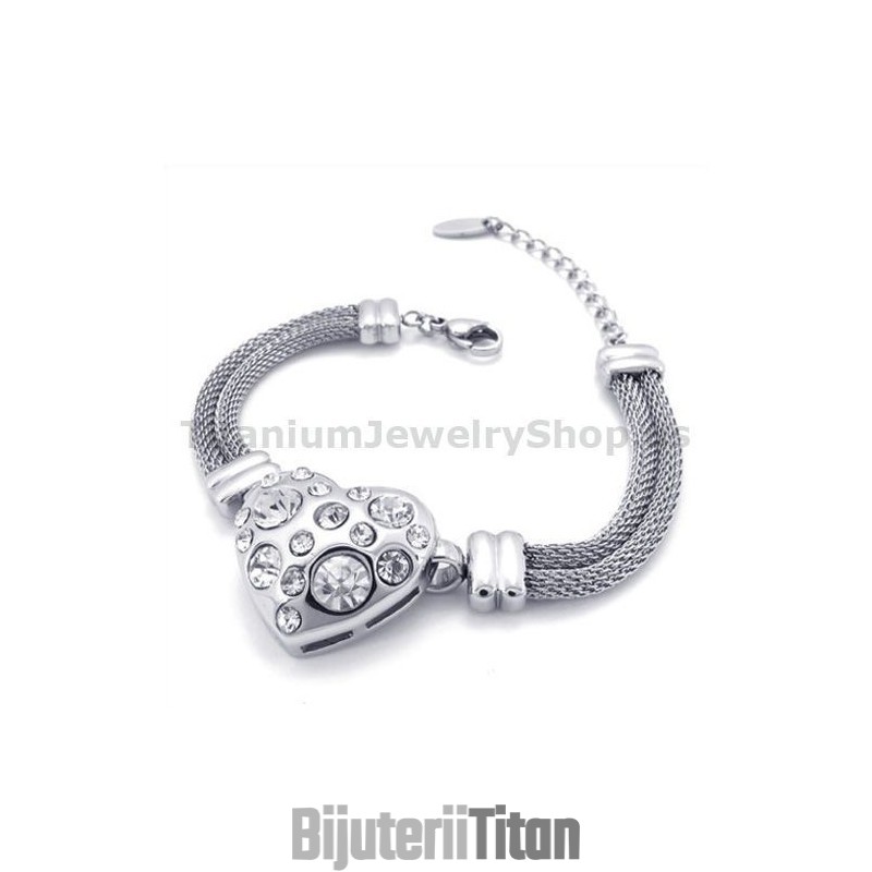 Brățară De Titan Pentru Femei Cu Diamante Brățară De Titan Pentru Femei Cu Diamante