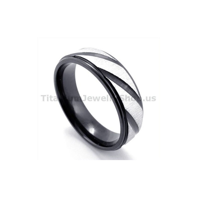 Inel Negru Din Titan Cu Diamant Inel Negru Din Titan Cu Diamant