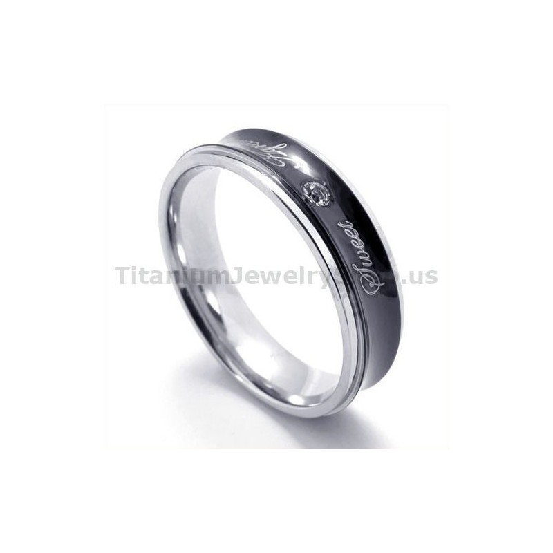 Inel Din Titan Negru Cu Diamant Inel Din Titan Negru Cu Diamant