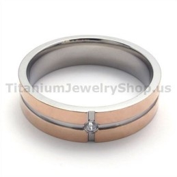 Inel Gloden Din Titan Cu Diamant