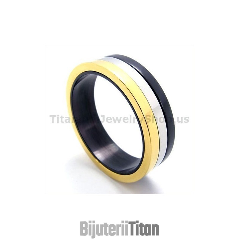 Inel De Titan În Trei Culori Inel De Titan În Trei Culori