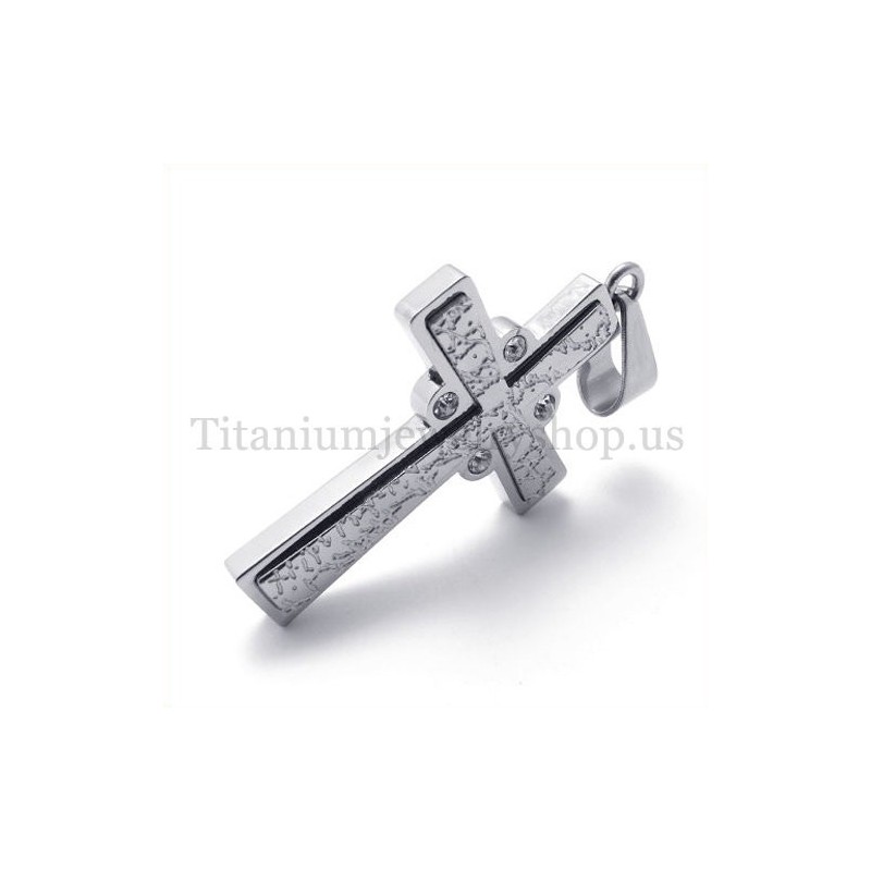 Pandantiv Cruce Din Titan Cu Două Straturi Și Diamant La Modă Pandantiv Cruce Din Titan Cu Două Straturi Și Diamant La Modă