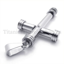 Pandantiv Cruce Din Titan, Model Cilindric, Din Argint, La Modă