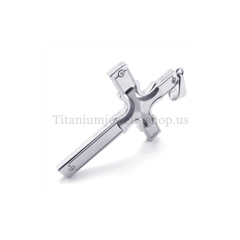 Cruce Mică Încorporată Din Argint La Modă Cu Pandantiv Cruce Din Titan Cu Diamant Cruce Mică Încorporată Din Argint La Modă Cu Pandantiv Cruce Din Titan Cu Diamant