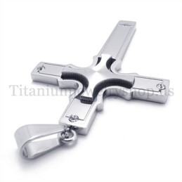 Cruce Mică Încorporată Din Argint La Modă Cu Pandantiv Cruce Din Titan Cu Diamant