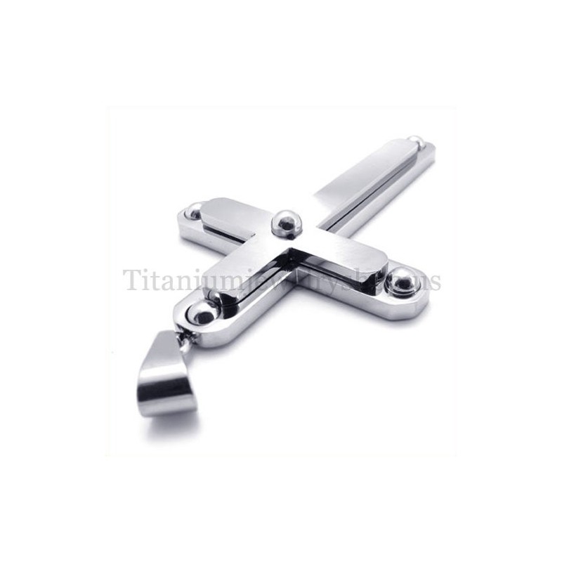 Pandantiv Cruce Din Titan Cu Două Straturi Și Diamant La Modă Pandantiv Cruce Din Titan Cu Două Straturi Și Diamant La Modă