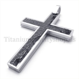 Pandantiv Cruce Din Titan, Cuadratul, Negru, Cu Umplere Incompletă