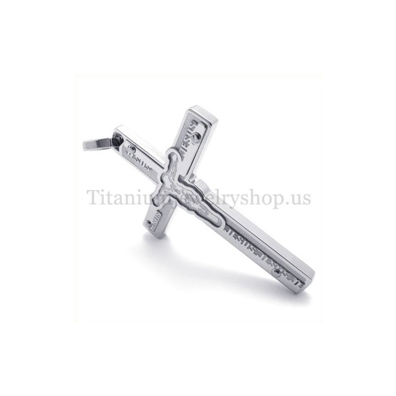 Pandantiv Cruce Din Titan Sculptat Cu Iisus Pandantiv Cruce Din Titan Sculptat Cu Iisus