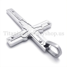 Pandantiv Cruce Din Titan Sculptat Cu Iisus