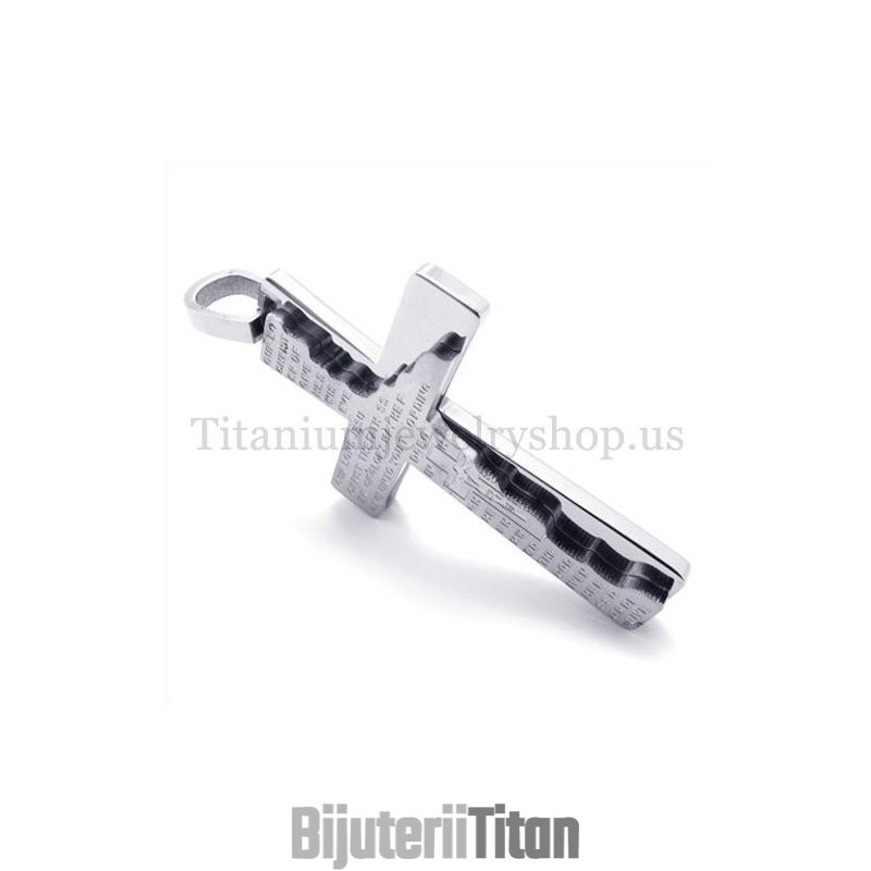 Pandantiv Cruce Din Titan La Modă Cu Două Straturi Din Biblie Pandantiv Cruce Din Titan La Modă Cu Două Straturi Din Biblie