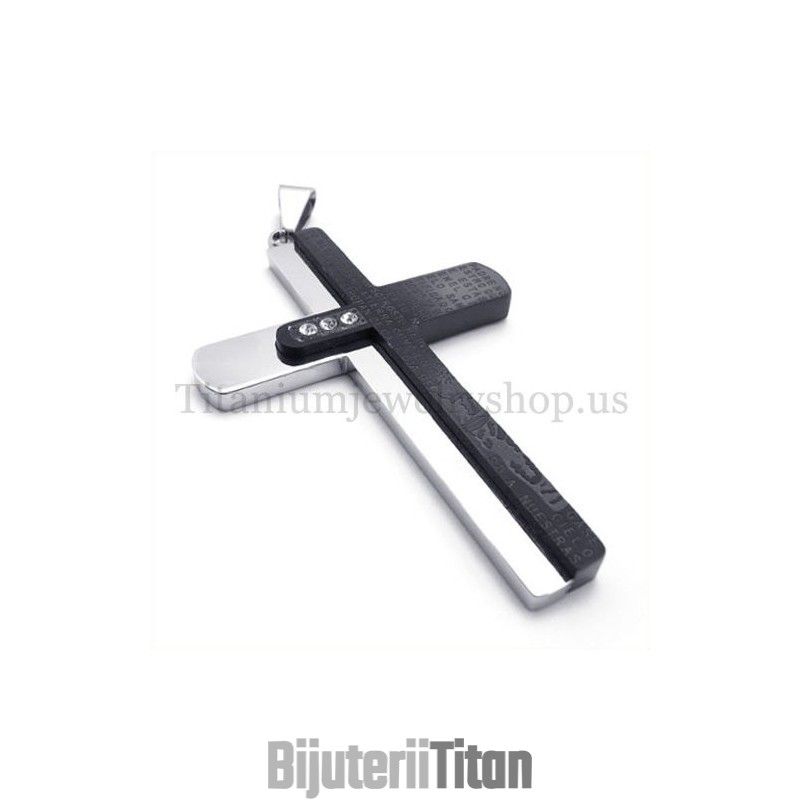 Pandantiv Cruce Din Titan Cu Două Straturi, Modă Biblică Pandantiv Cruce Din Titan Cu Două Straturi, Modă Biblică