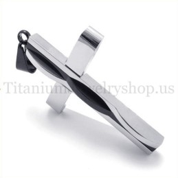 Pandantiv Cruce Din Titan Pentru Bărbați La Modă Neagră