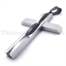 Pandantiv Cruce Din Titan Pentru Bărbați La Modă Neagră