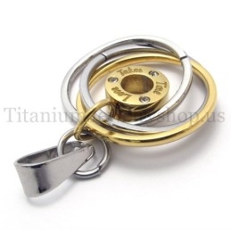 Inel Multiplu Din Aur Gravat Cu Pandantiv Din Titan „Take Time Love”