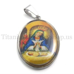 Pandantiv Din Titan Din Seria Madonna Și Jesus