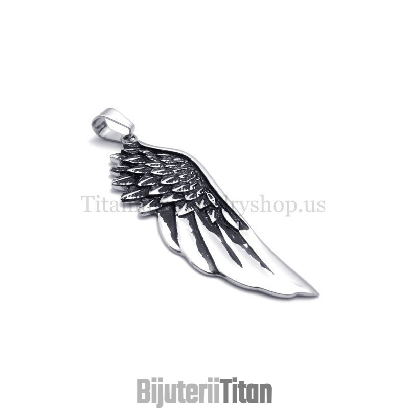 Pandantiv Bărbătesc Din Titan Pur, Model Wings