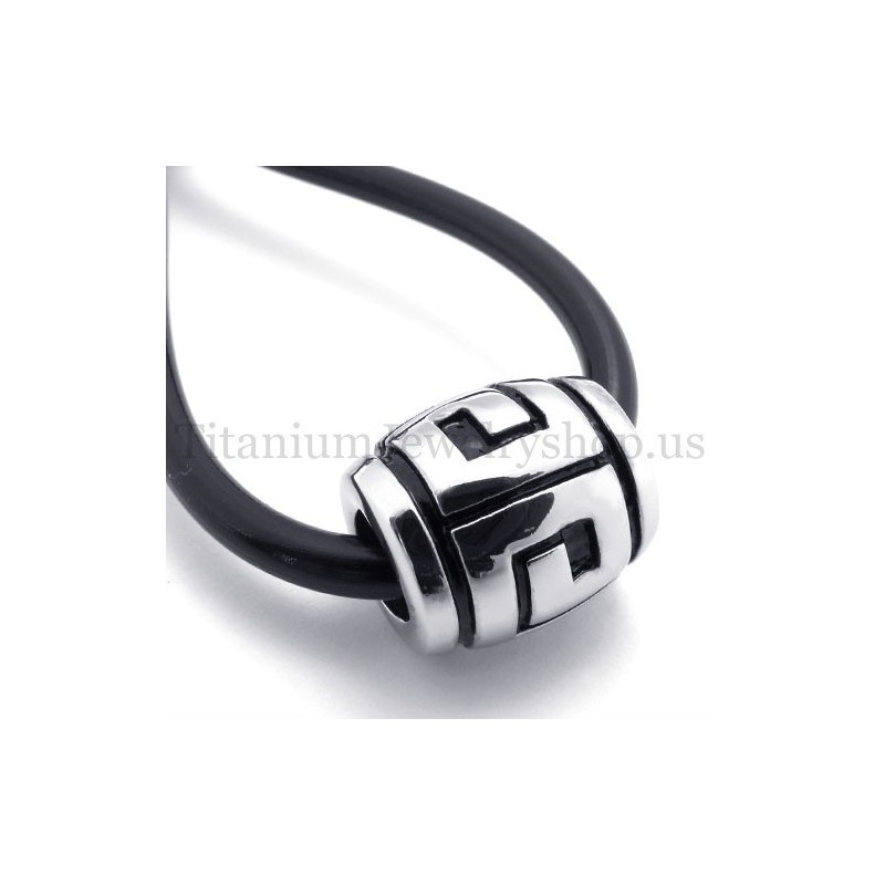 Pandantiv Elipsoidal Din Titan Cu Grafică Simplă, Cu Mărgele Norocoase