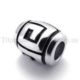 Pandantiv Elipsoidal Din Titan Cu Grafică Simplă, Cu Mărgele Norocoase