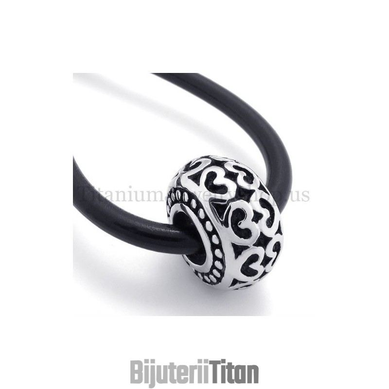 Pandantiv Din Titan Cu Mărgele Norocos, Model De Tambur