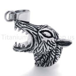 Pandantiv Clasic Din Titan Cu Cap De Lup