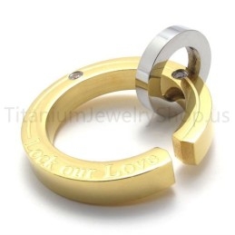 Inel Fracture New, Pandantiv Din Titan Auriu