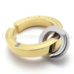 Inel Fracture New, Pandantiv Din Titan Auriu