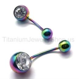 Cercei Mini Color Din Titan Cu Diamante Încrustate