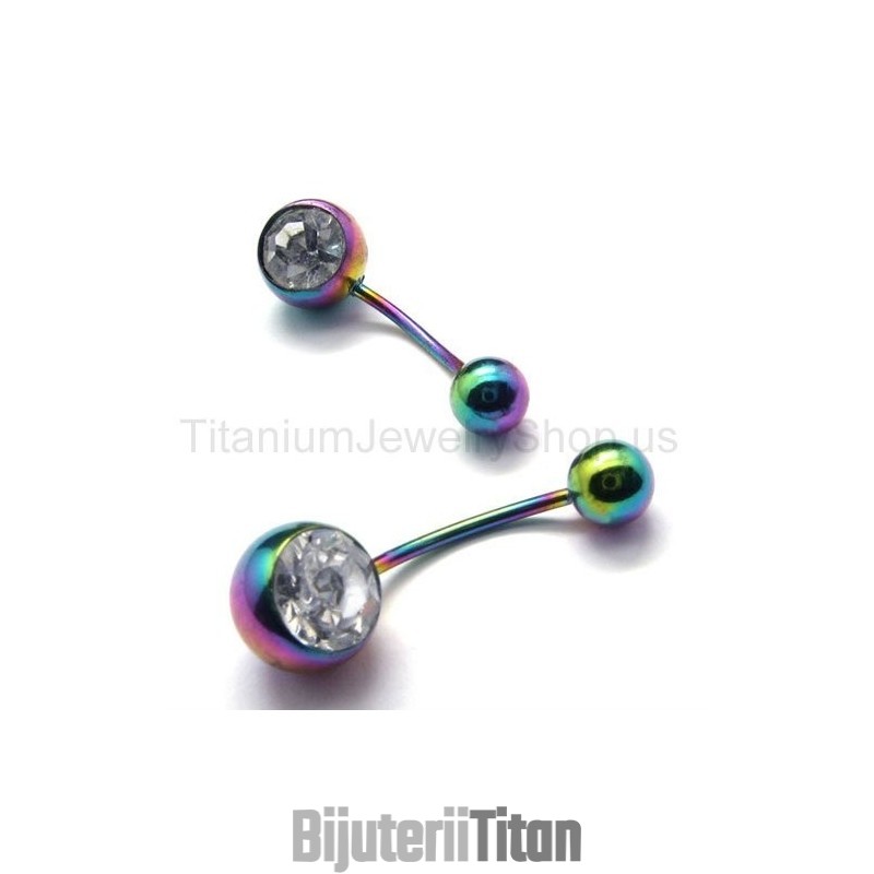 Cercei Mini Color Din Titan Cu Diamante Încrustate