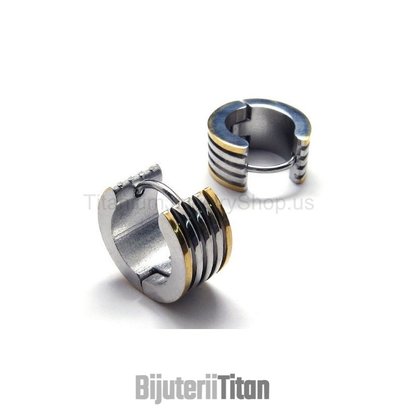 Cercei Cu Buclă Din Titan Cu Canelură Cercei Cu Buclă Din Titan Cu Canelură