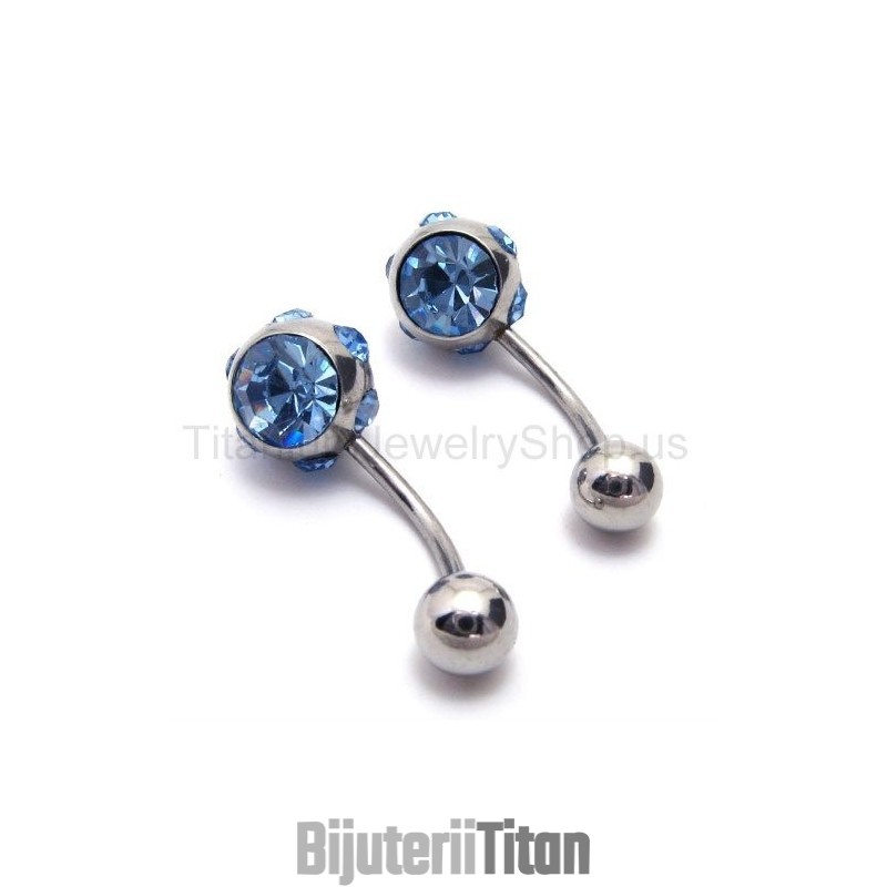 Cercei Subțiri Din Argint, Titan, Cu Diamant Albastru Cercei Subțiri Din Argint, Titan, Cu Diamant Albastru