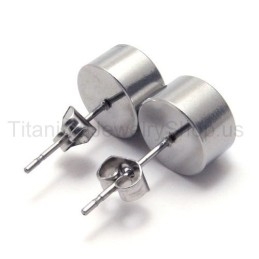 Cercei Argintii Tank Din Titan Și Diamante Albastre