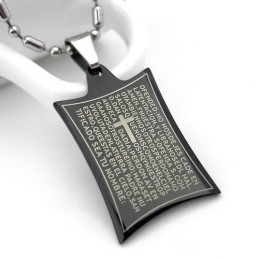 Colier Cu Pandantive Din Titan Pur, Cruce De Rugăciune Scripturală