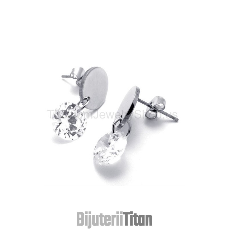 Cercei Din Titan Cu Diamant