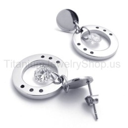 Cercei Cu Buclă Din Titan Cu Diamant