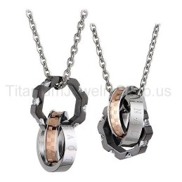 Pandantive Cu Trei Cercuri Din Titan Pentru Iubitori