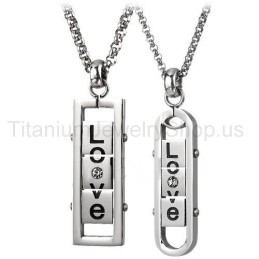 Pandantive Rotative Din Titan Pentru Îndrăgostiți „Love”