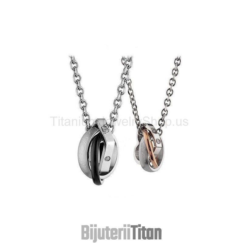 Pandantive Cu Trei Cercuri Din Titan Pentru Iubitori